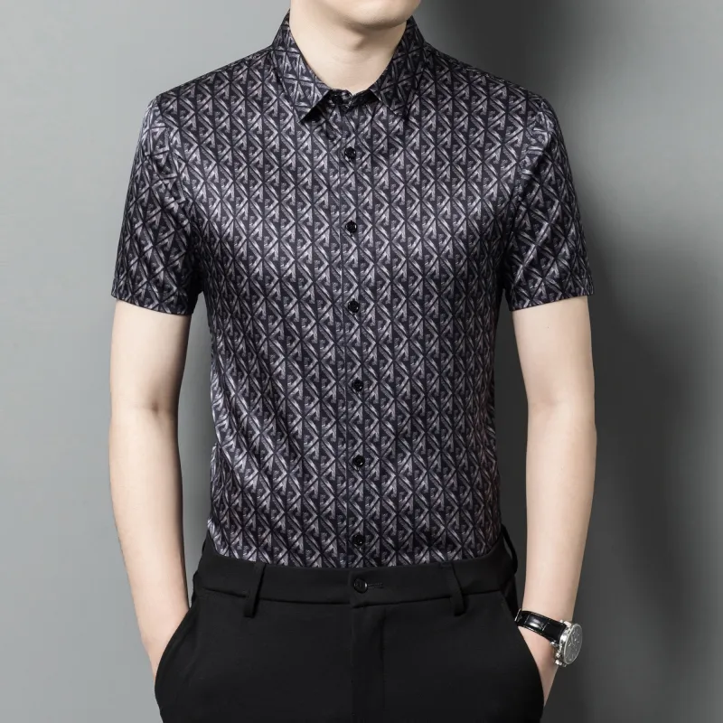 PIERRE CARDIN Shirt Men's Diamond Black Silver-1