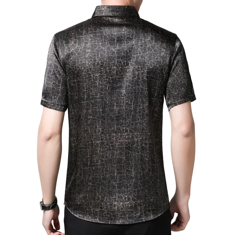 PIERRE CARDIN Shirt Men's Dull Rock Texture Black-3