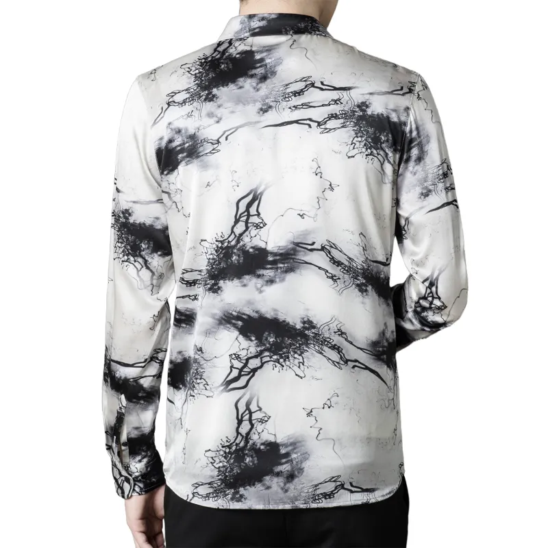 PIERRE CARDIN Shirt Men's Black White-3