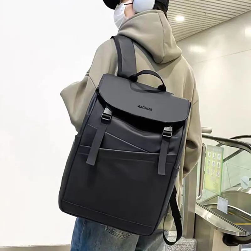 Slazenger Water Resistant Membrana Dermalis Travel Bags Backpack Unisex Black Gray-4