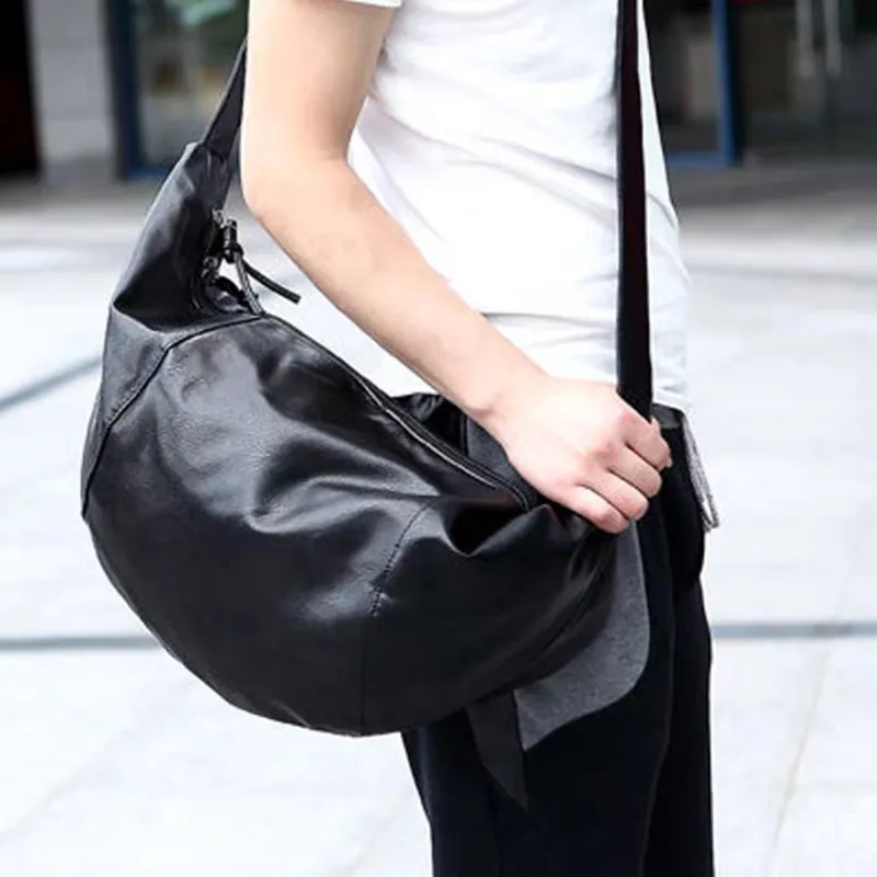 Slazenger PU Soft Leather Dumpling Bag Shoulder Bag Crossbody Bag Regular Unisex Black-4