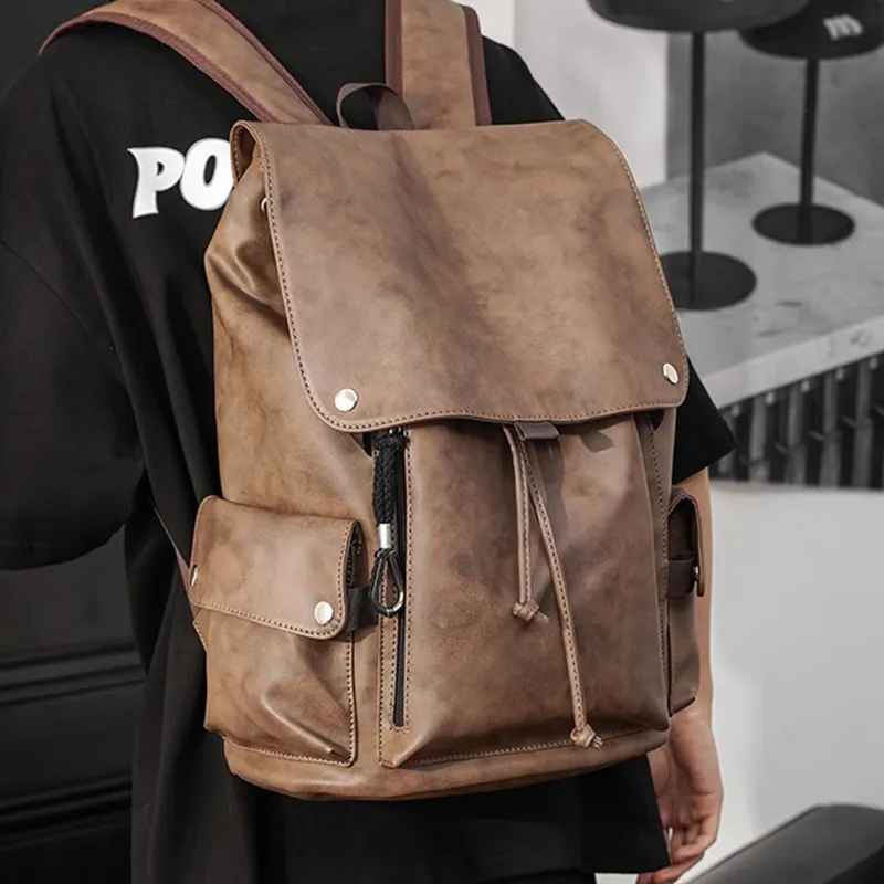 Slazenger PU Backpack Unisex Gray/Khaki-7