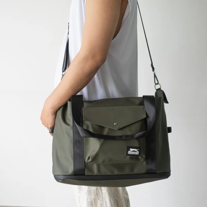 Slazenger Membrana Dermalis Crossbody Bag Tubas Unisex Olive Green-6