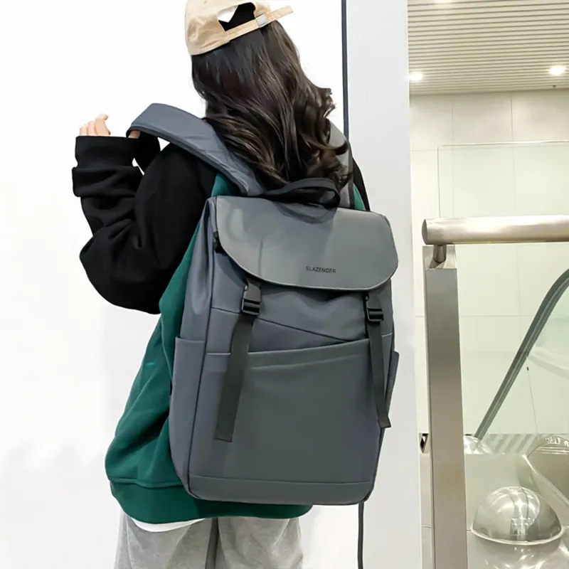Slazenger Water Resistant Membrana Dermalis Travel Bags Backpack Unisex Black Gray-9