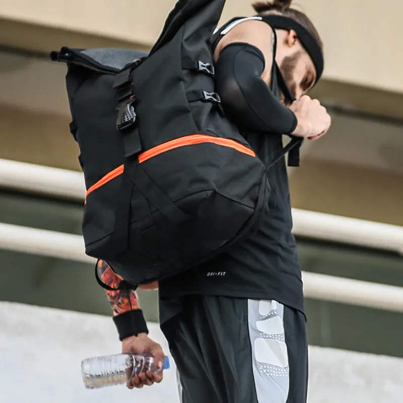Slazenger Polyamide Backpack Large Size Men's Black Orange-3