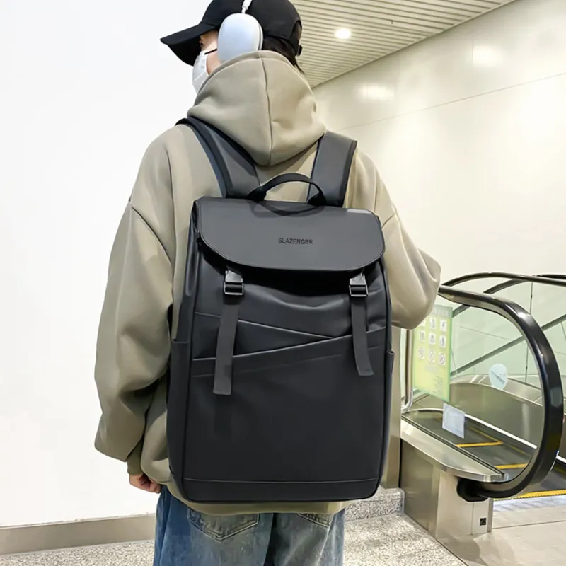 Slazenger Water Resistant Membrana Dermalis Travel Bags Backpack Unisex Black Gray-5