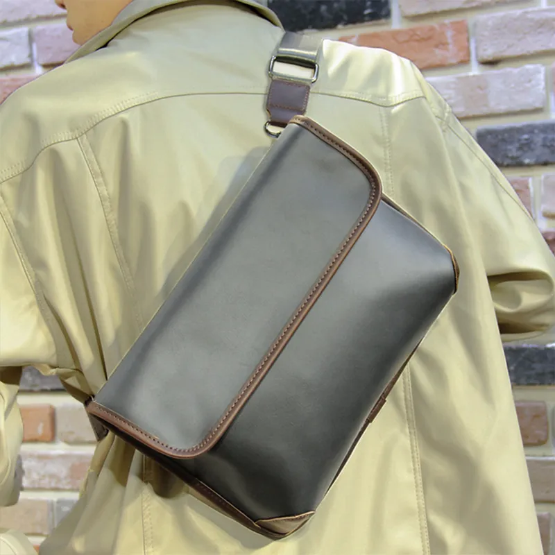 Slazenger PU Crossbody Bags Men's Gray Green-28