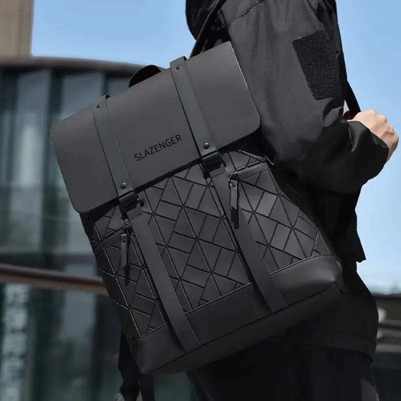 Slazenger PU Backpack Regular Unisex Obsidian Black-4