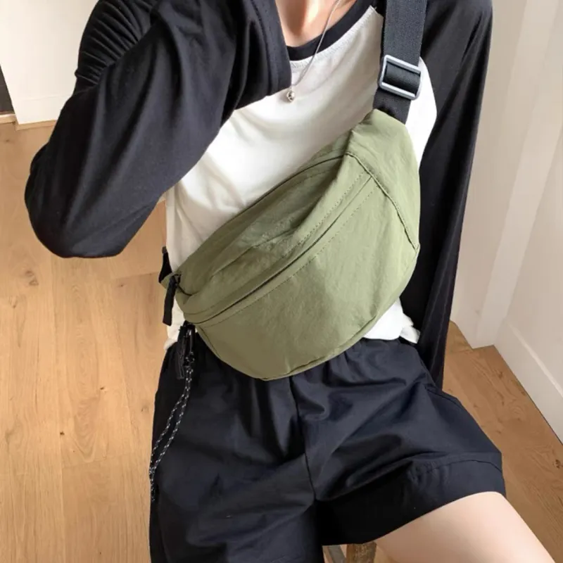 Slazenger Nylon Fanny Pack, Sling Bag, Crossbody Bag, Shoulder Bag Unisex Black/White/Apricot/Green-14
