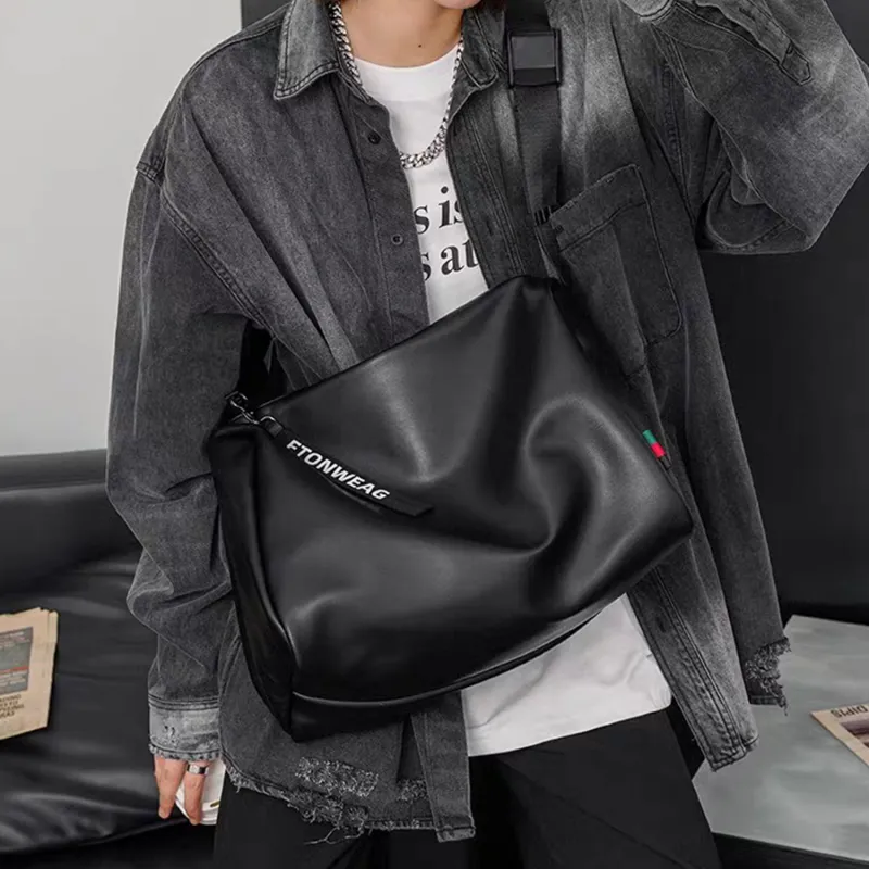 Slazenger Soft PU Leather Cell Phone Pouch Casual Workwear Messenger Bag Crossbody Bag Regular Men's Black Gray Khaki-1