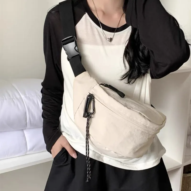 Slazenger Nylon Fanny Pack, Sling Bag, Crossbody Bag, Shoulder Bag Unisex Black/White/Apricot/Green-10