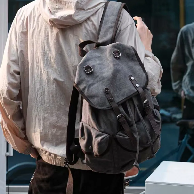 Slazenger Canvas Laptop Backpack Large Size Men's Cool Gray-3