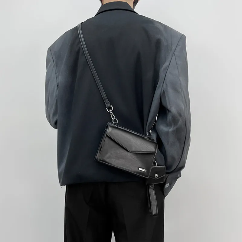 Slazenger PU Shoulder Bag, Crossbody Bag Men's Black-4