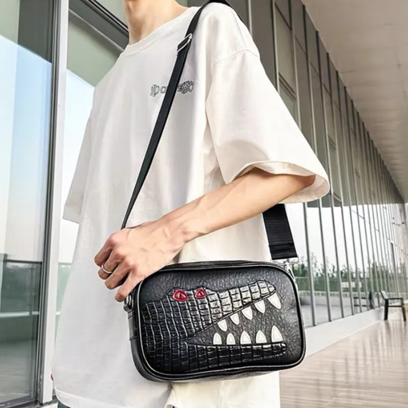 PULUWIRR PU Fanny Pack, Camera Bag, Sling Bag, Crossbody Bag, Shoulder Bag Regular Unisex Black/Brown-3