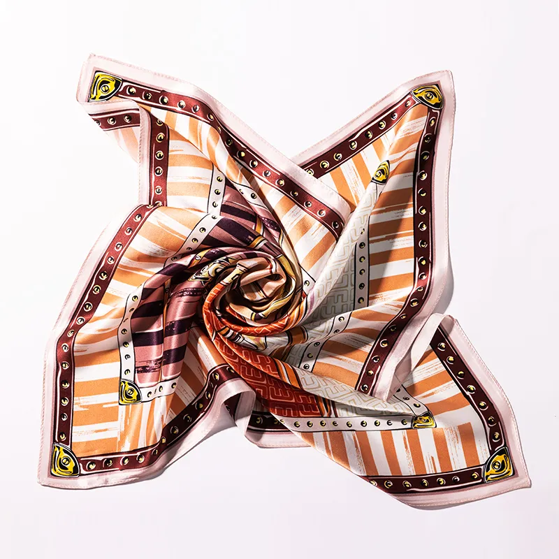 SILKUEEN 100% Mulberry Silk Scarf, Scarf, Square Scarf 65*65cm Women's-2