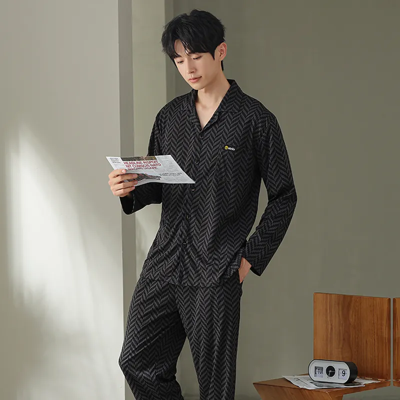 Cotton Gene Pajama Set Men's Combo Set-7
