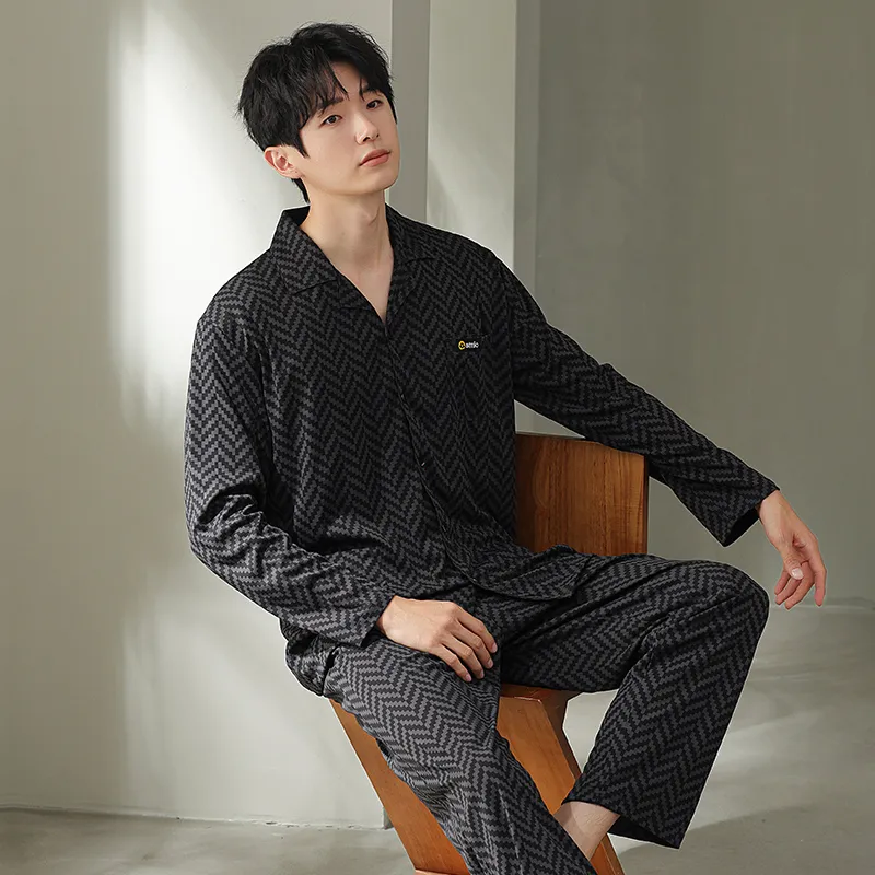 Cotton Gene Pajama Set Men's Combo Set-11