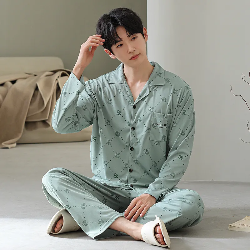 Cotton Gene Pajama Set Men's Combo Set-16