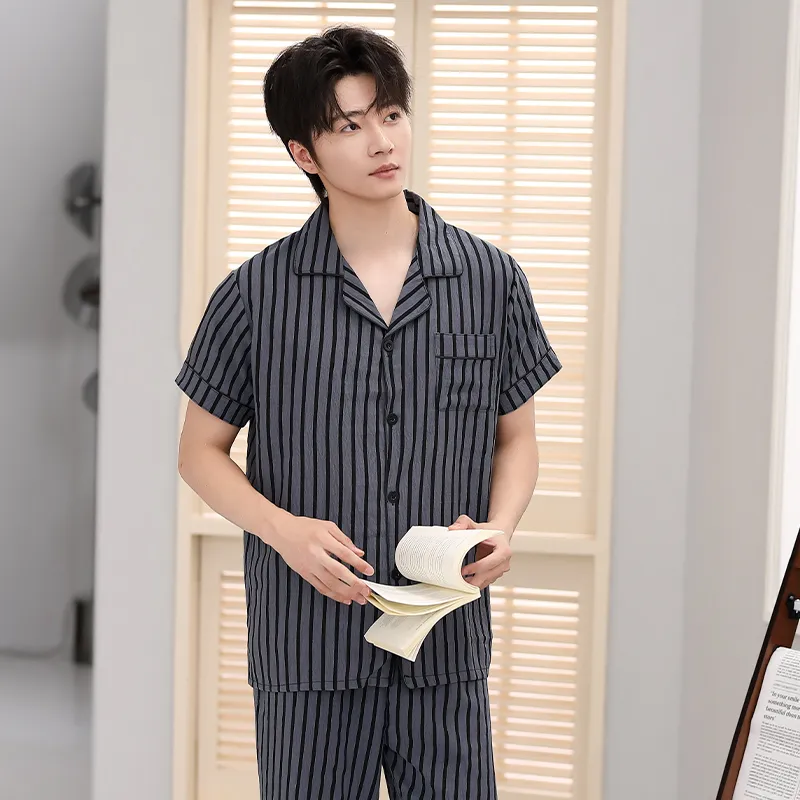 Cotton Gene Pajama Set Men's Combo Set-9