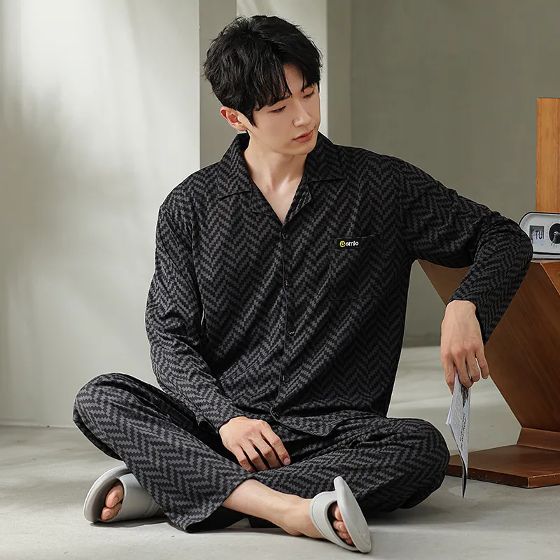 Cotton Gene Pajama Set Men's Combo Set-9