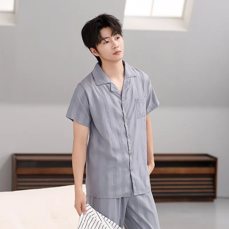 Cotton Gene Pajama Set Men's Combo Set-11