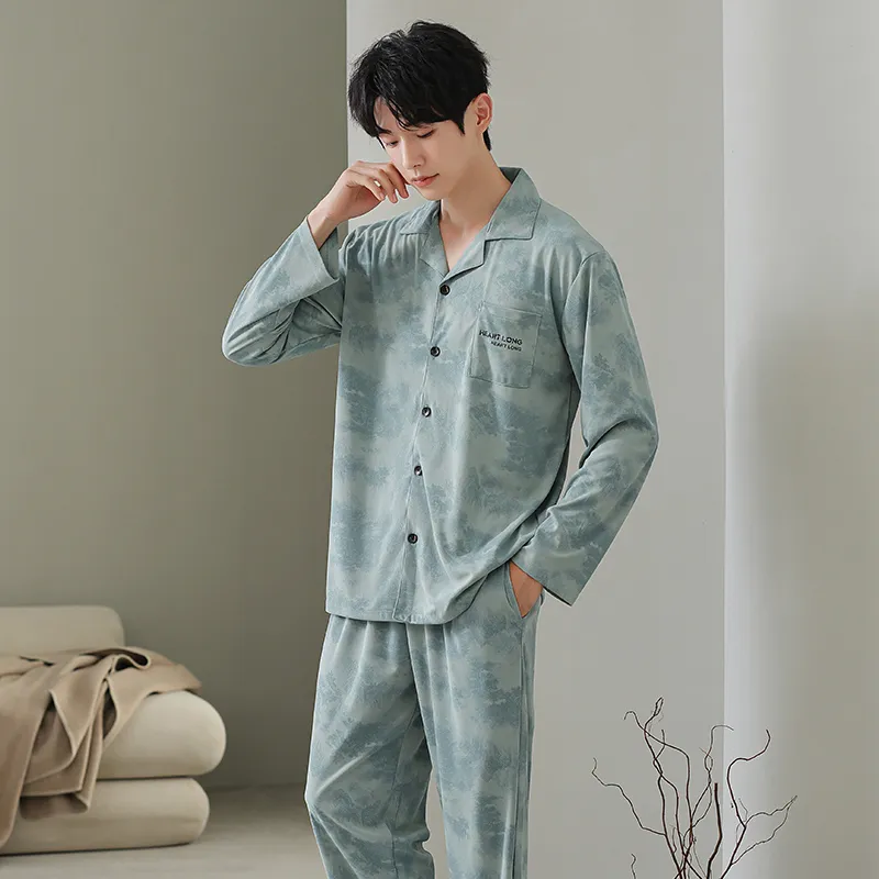 Cotton Gene Pajama Set Men's Combo Set-32