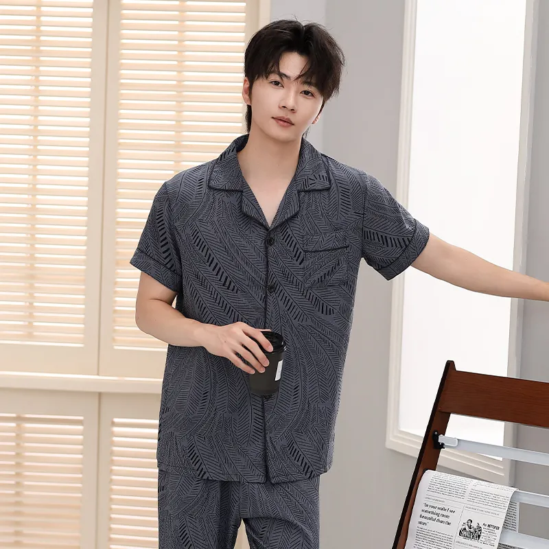 Cotton Gene Pajama Set Men's Combo Set-7