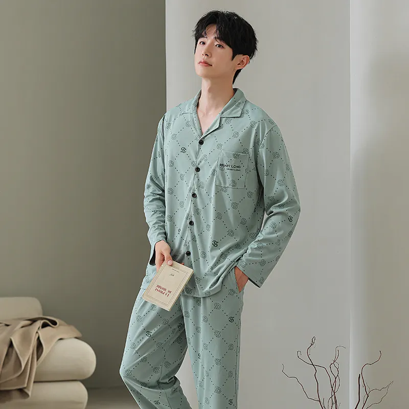 Cotton Gene Pajama Set Men's Combo Set-14