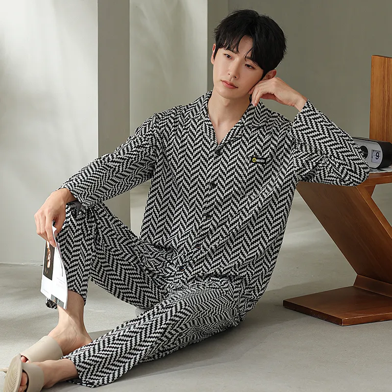 Cotton Gene Pajama Set Men's Combo Set-4