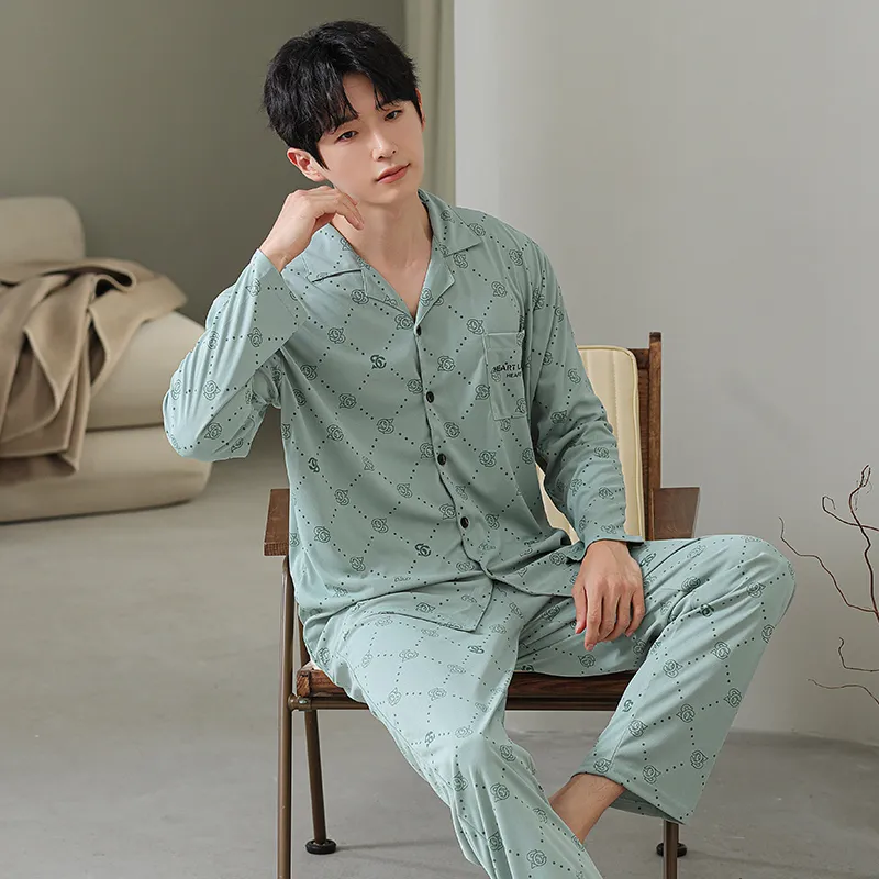Cotton Gene Pajama Set Men's Combo Set-17