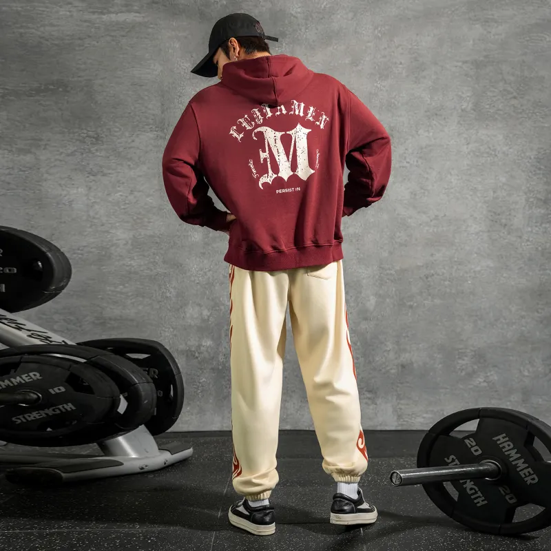 LUJIAMEN Sweatshirt Unisex Dark Red-7
