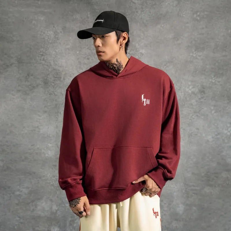 LUJIAMEN Sweatshirt Unisex Dark Red-2