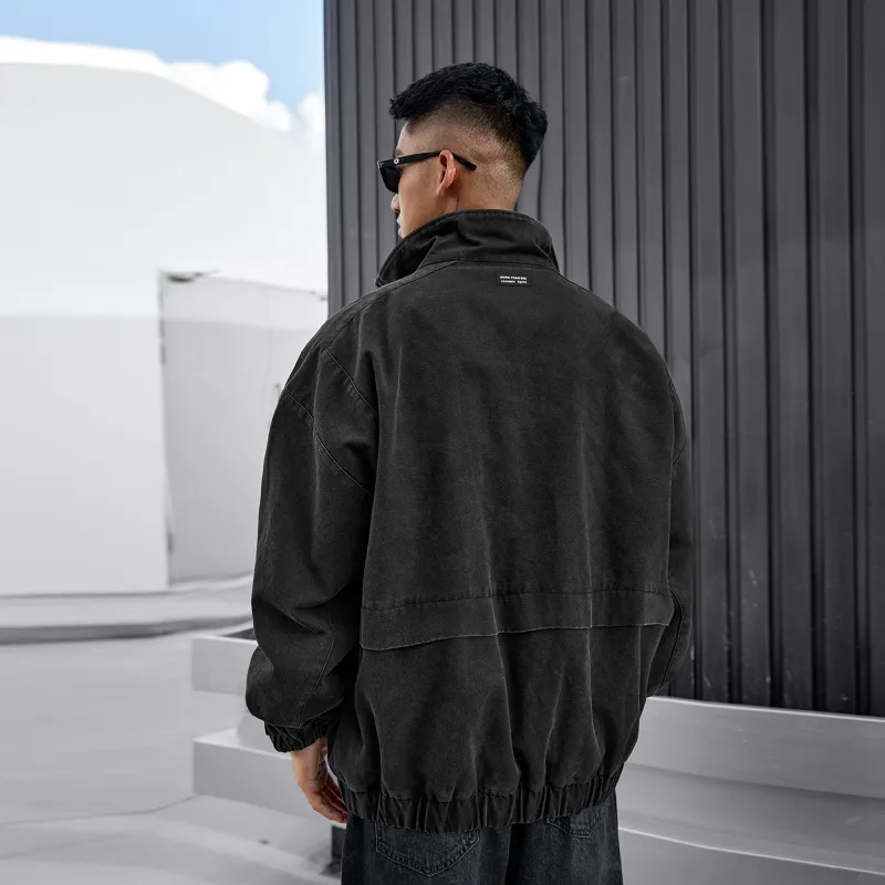 LUJIAMEN Denim Jackets Men Washed Black Choose According To Size Chart-6