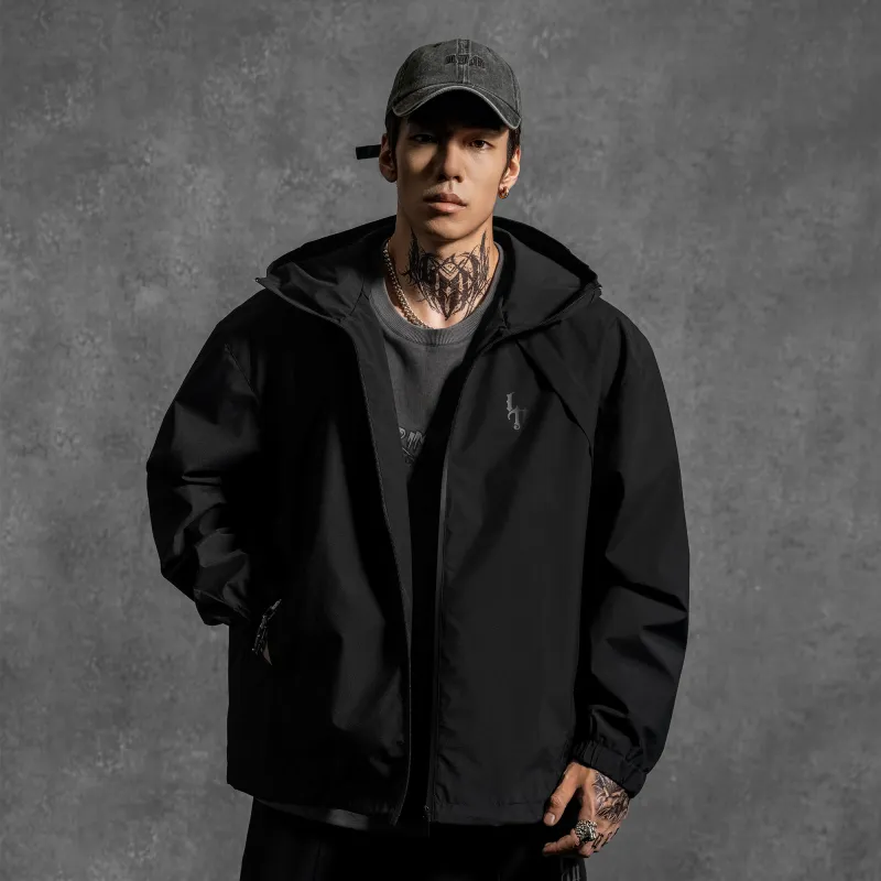 LUJIAMEN Jackets & Coats Early Fall Early Spring Unisex Black-2