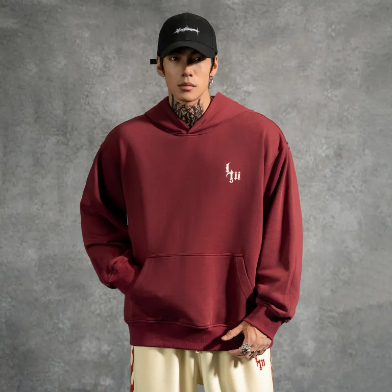 LUJIAMEN Sweatshirt Unisex Dark Red-1