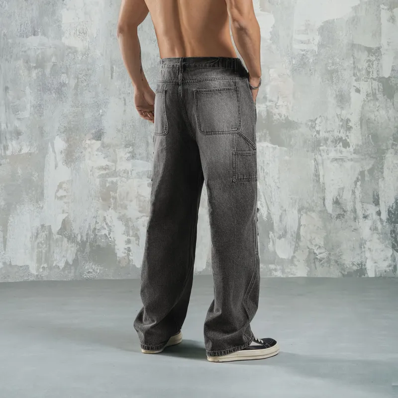 LUJIAMEN Jeans Unisex Dark Gray-4