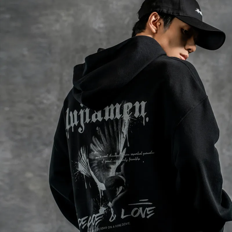 LUJIAMEN Sweatshirt Unisex Black-4