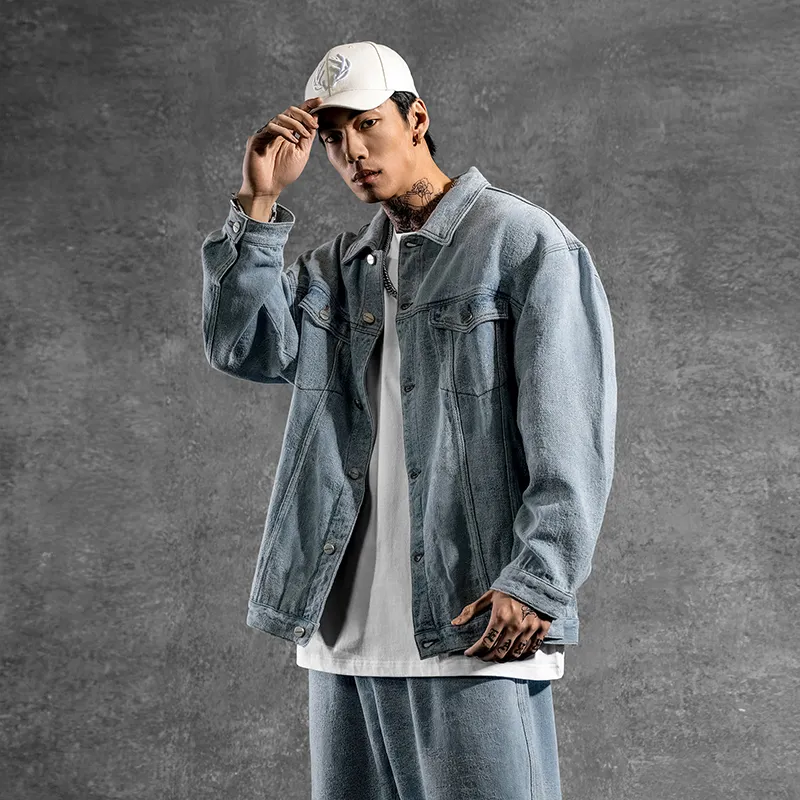 LUJIAMEN Denim Jacket Unisex Blue-3
