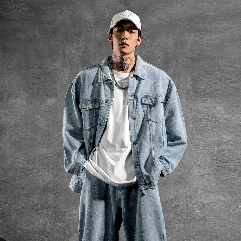 LUJIAMEN Denim Jacket Unisex Blue-4