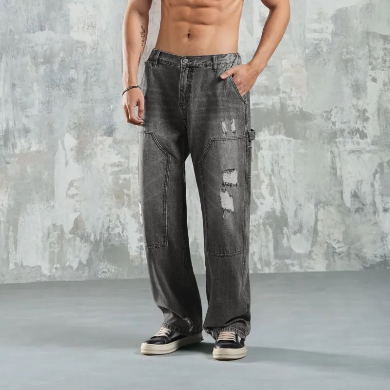 LUJIAMEN Jeans Unisex Dark Gray-2