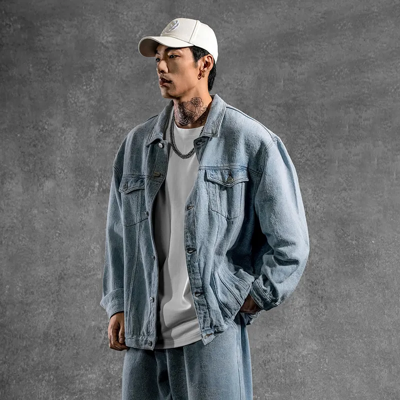 LUJIAMEN Denim Jacket Unisex Blue-5