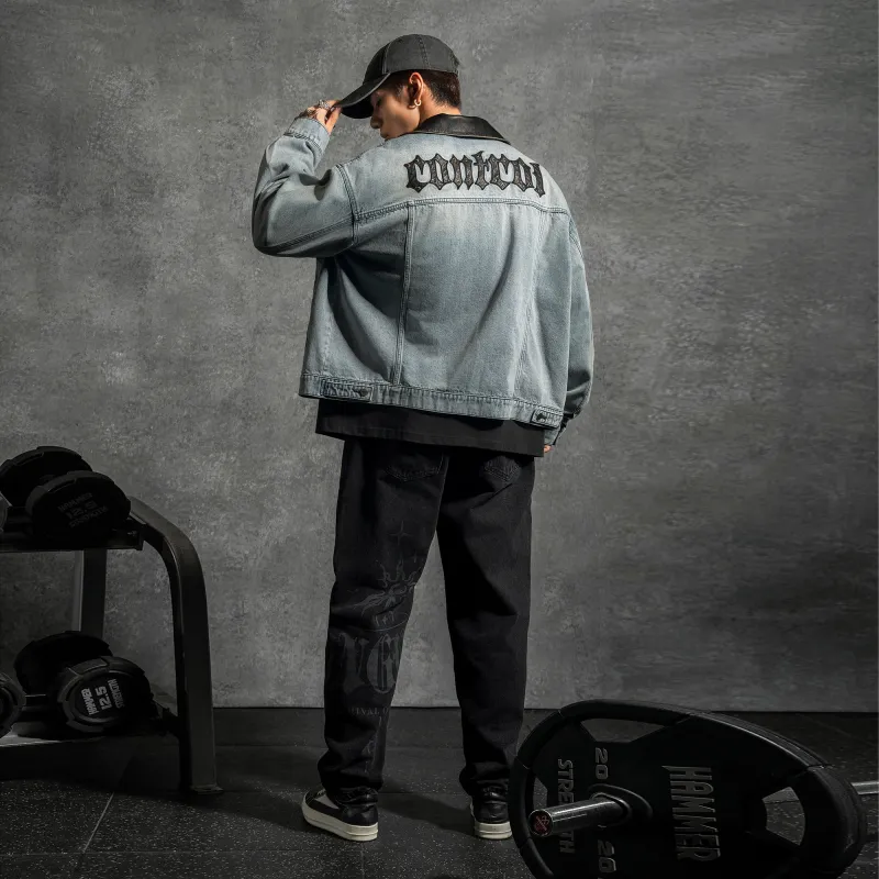 LUJIAMEN Denim Jacket Unisex Light Blue-11