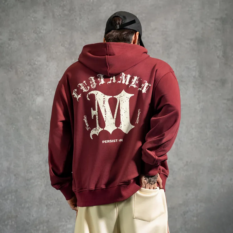 LUJIAMEN Sweatshirt Unisex Dark Red-5