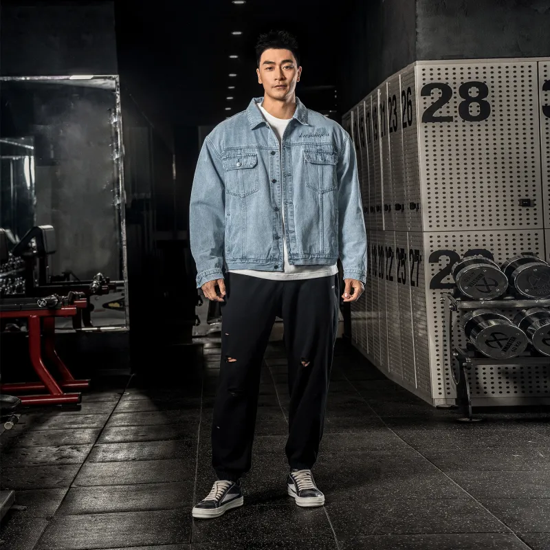 LUJIAMEN x XILU,LIANMINGKUAN Denim Jacket Unisex Light Blue-7