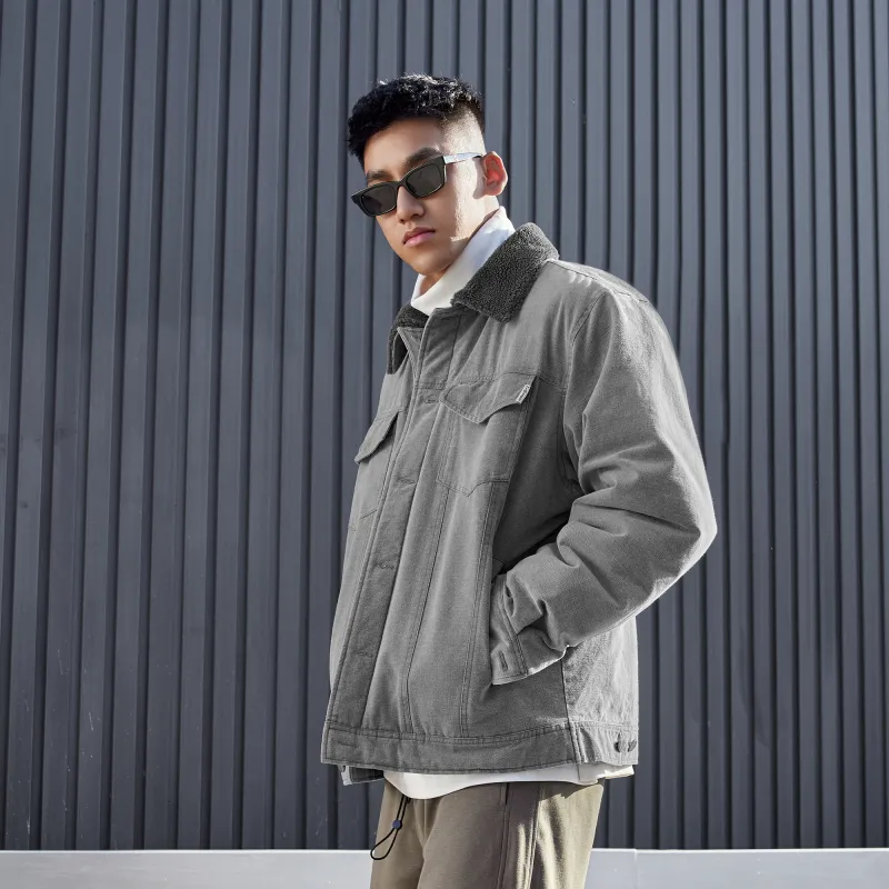 LUJIAMEN Jackets Unisex Gray Choose According To Size Chart-5