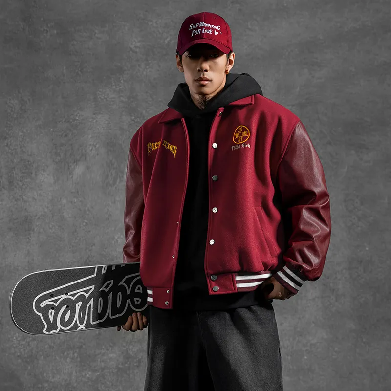 LUJIAMEN Baseball Jacket Early Spring And Fall Unisex-3