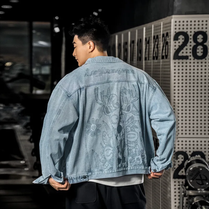 LUJIAMEN x XILU,LIANMINGKUAN Denim Jacket Unisex Light Blue-4