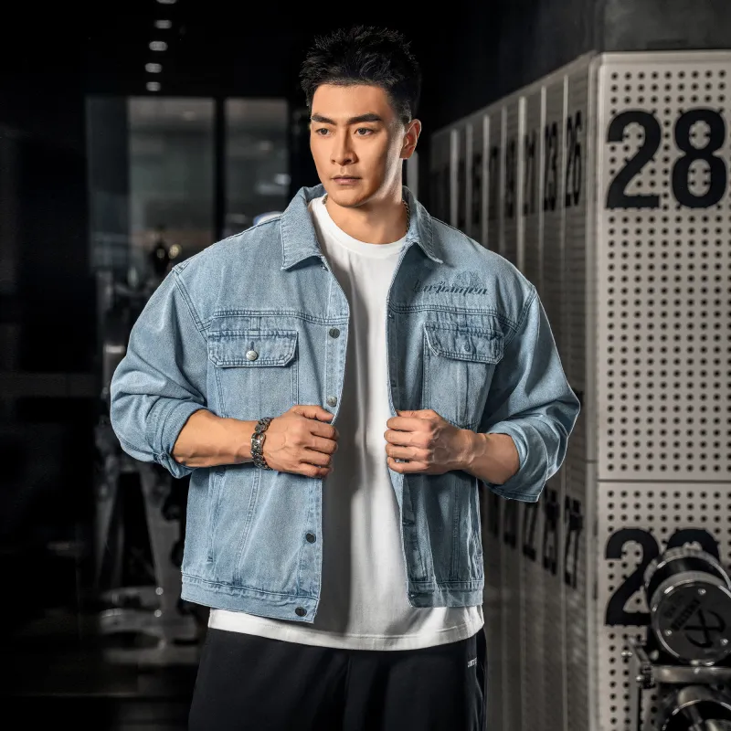 LUJIAMEN x XILU,LIANMINGKUAN Denim Jacket Unisex Light Blue-5