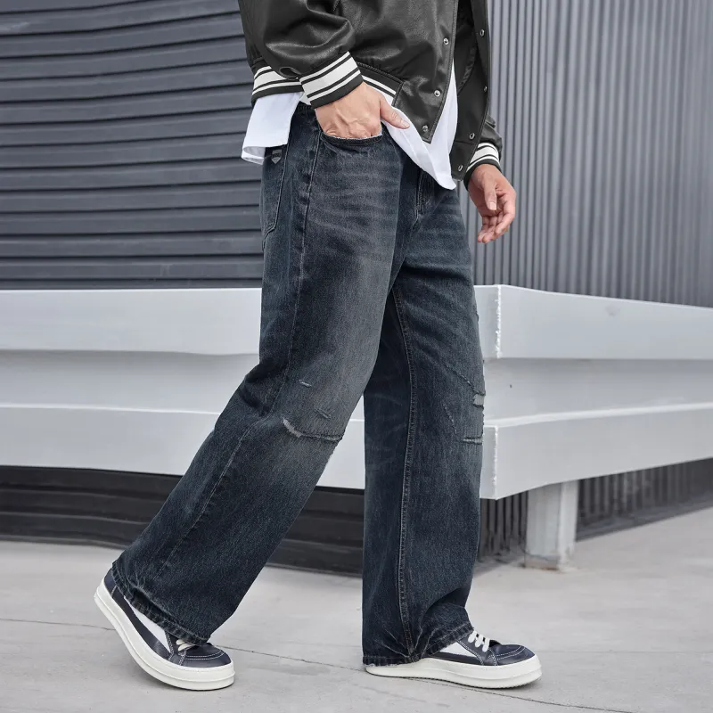 LUJIAMEN Jeans Unisex Blue Choose According To Size Chart-3