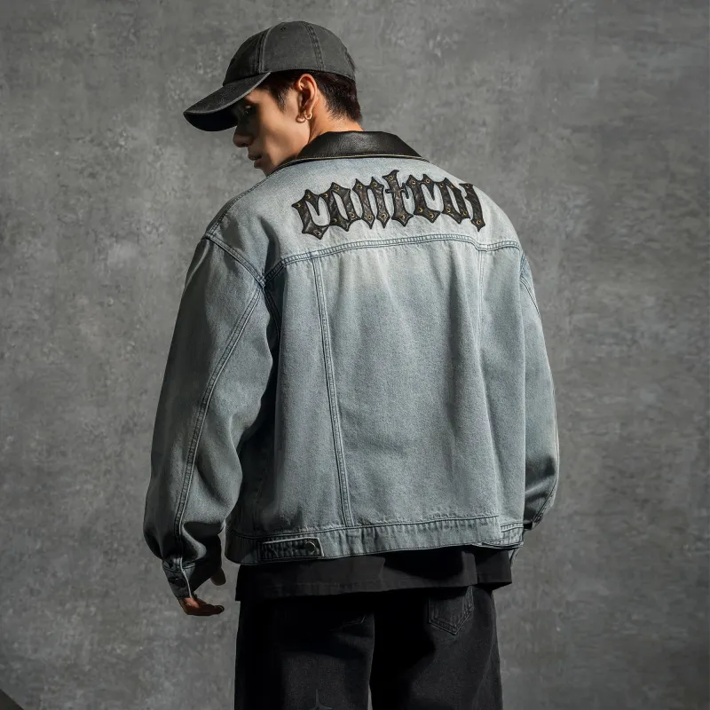 LUJIAMEN Denim Jacket Unisex Light Blue-9